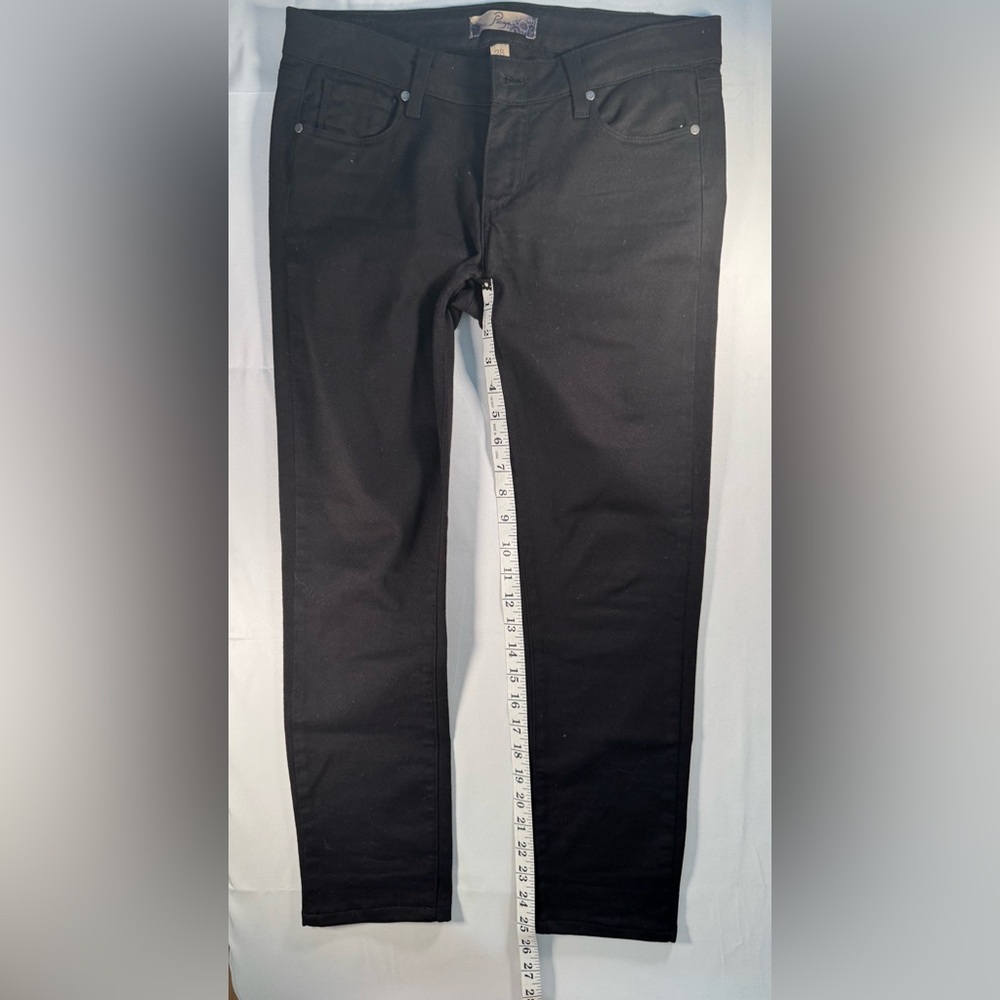 PAIGE “peg skinny” Black High-Rise Jeans 25”inseam